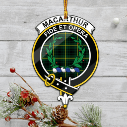 Scottish Macarthur Modern Clan Tartan Mica Ornament Christmas Decoratio - 2-Sided  Scottish Plaid Tartan Plaid