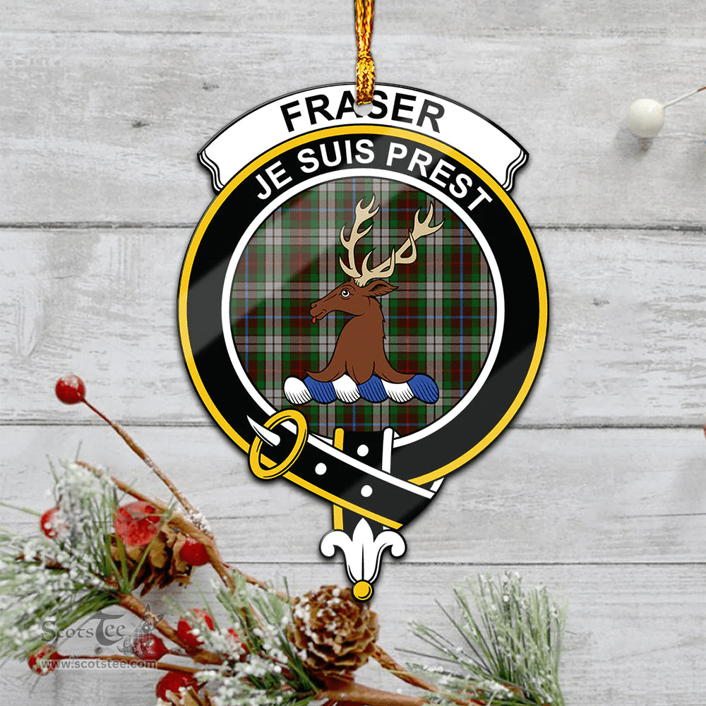 Scottish Fraser Hunting Dress Clan Tartan Mica Ornament Christmas Decoratio - 2-Sided  Scottish Plaid Tartan Plaid