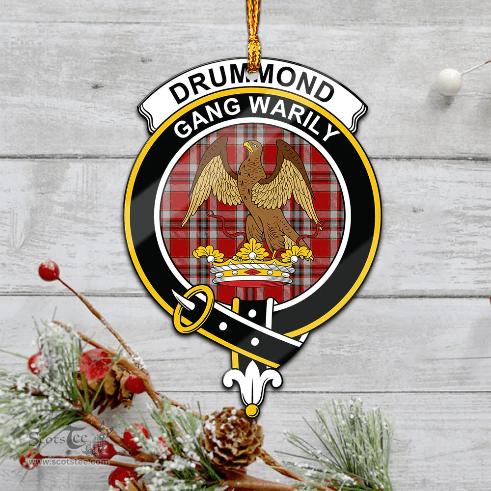 Scottish Drummond Of Perth Dress Clan Tartan Mica Ornament Christmas Decoratio - 2-Sided  Scottish Plaid Tartan Plaid