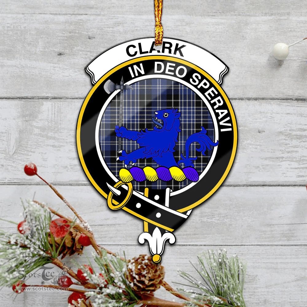 Scottish Clark Lion Clan Tartan Mica Ornament Christmas Decoratio - 2-Sided  Scottish Plaid Tartan Plaid