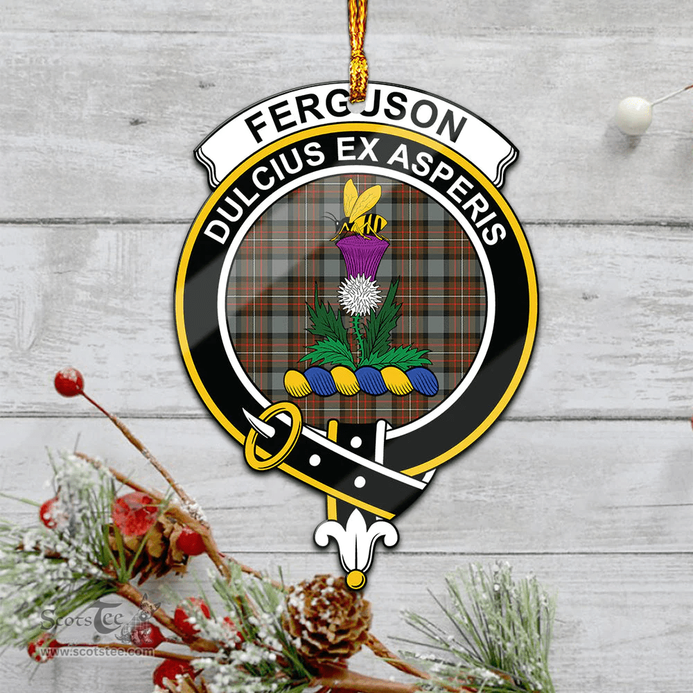 Scottish Ferguson Weathered Clan Tartan Mica Ornament Christmas Decoratio - 2-Sided  Scottish Plaid Tartan Plaid