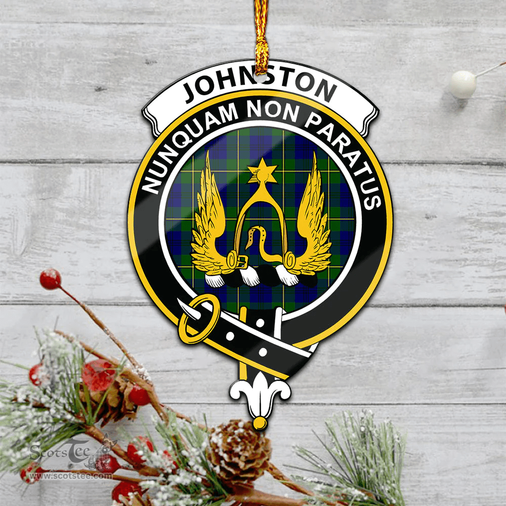 Scottish Johnston Modern Clan Tartan Mica Ornament Christmas Decoratio - 2-Sided  Scottish Plaid Tartan Plaid