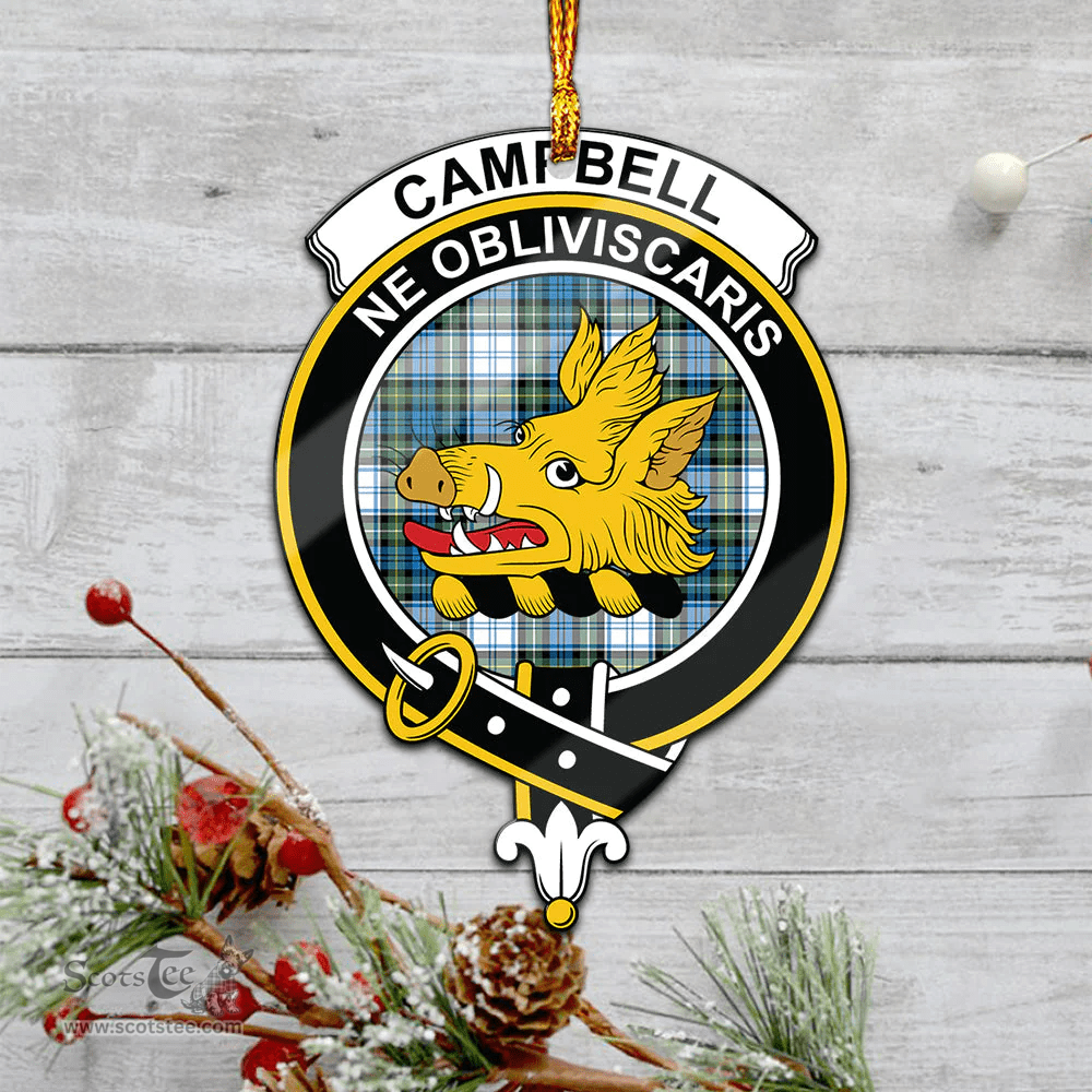 Scottish Campbell Dress Ancient Clan Tartan Mica Ornament Christmas Decoratio - 2-Sided  Scottish Plaid Tartan Plaid