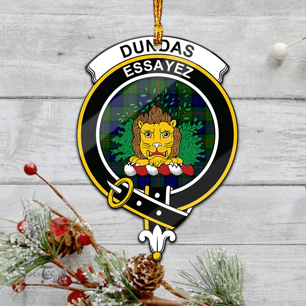 Scottish Dundas Modern Clan Tartan Mica Ornament Christmas Decoratio - 2-Sided  Scottish Plaid Tartan Plaid
