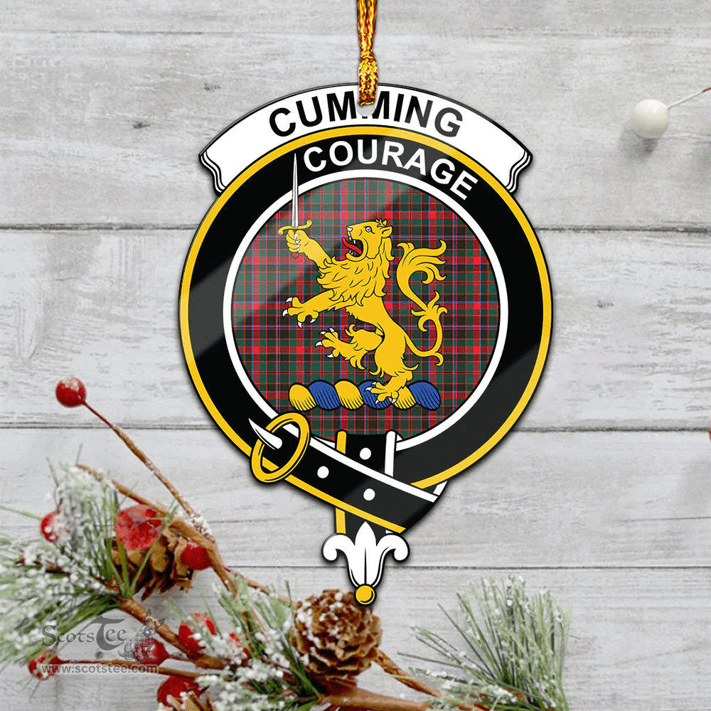 Scottish Cumming Hunting Modern Clan Tartan Mica Ornament Christmas Decoratio - 2-Sided  Scottish Plaid Tartan Plaid