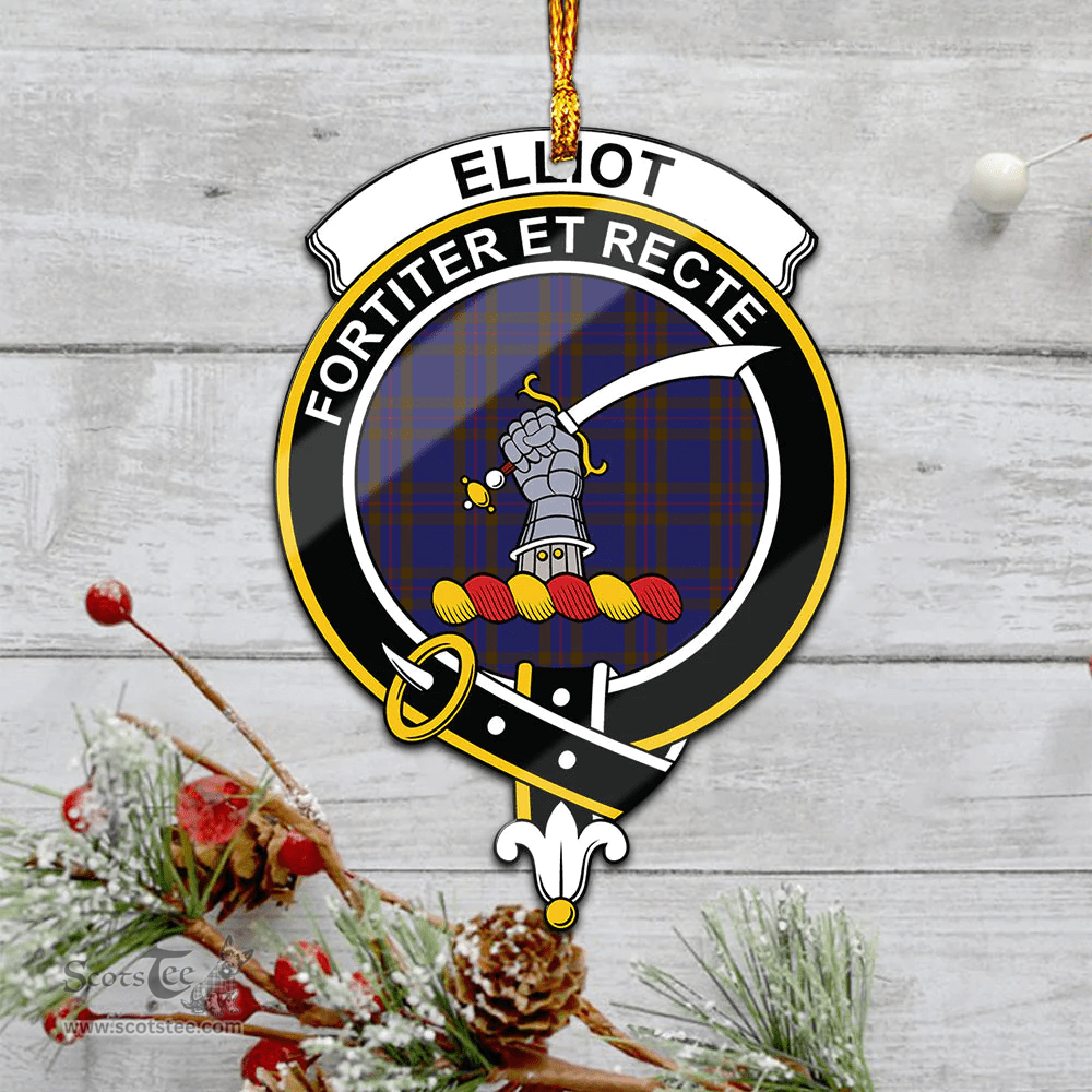 Scottish Elliot Clan Tartan Mica Ornament Christmas Decoratio - 2-Sided  Scottish Plaid Tartan Plaid