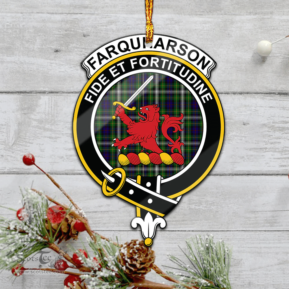 Scottish Farquharson Dress Clan Tartan Mica Ornament Christmas Decoratio - 2-Sided  Scottish Plaid Tartan Plaid