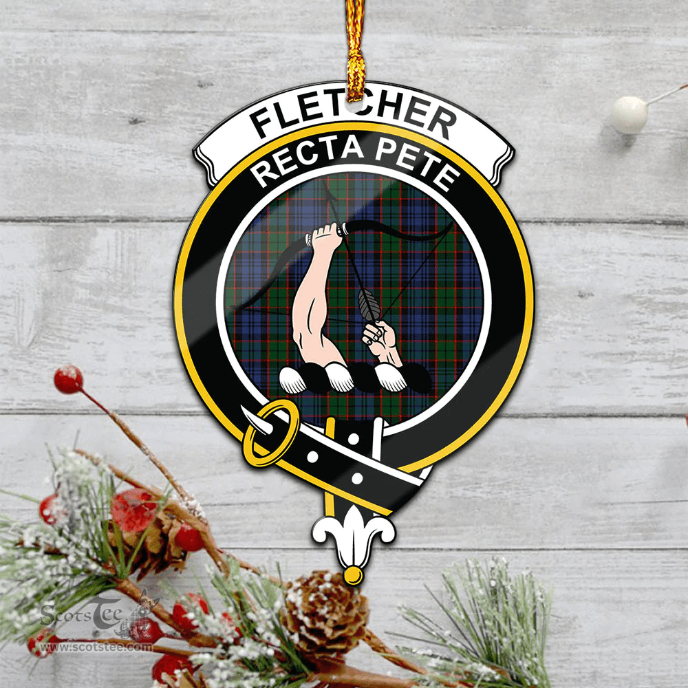 Scottish Fletcher Clan Tartan Mica Ornament Christmas Decoratio - 2-Sided  Scottish Plaid Tartan Plaid