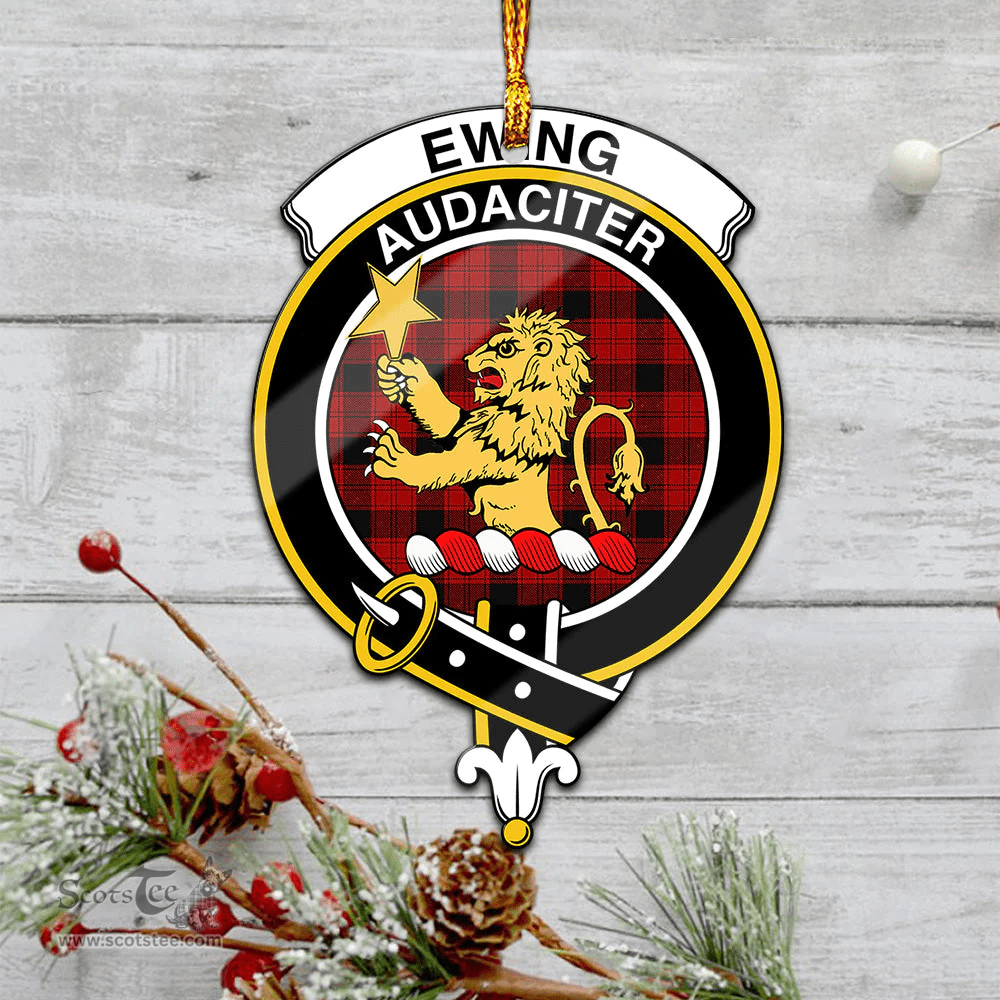 Scottish Ewing Clan Tartan Mica Ornament Christmas Decoratio - 2-Sided  Scottish Plaid Tartan Plaid