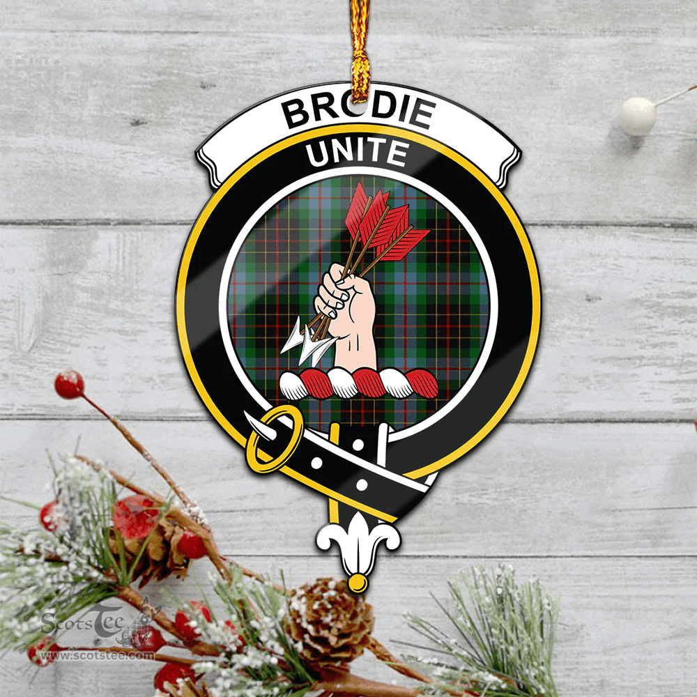 Scottish Brodie Hunting Clan Tartan Mica Ornament Christmas Decoratio - 2-Sided  Scottish Plaid Tartan Plaid