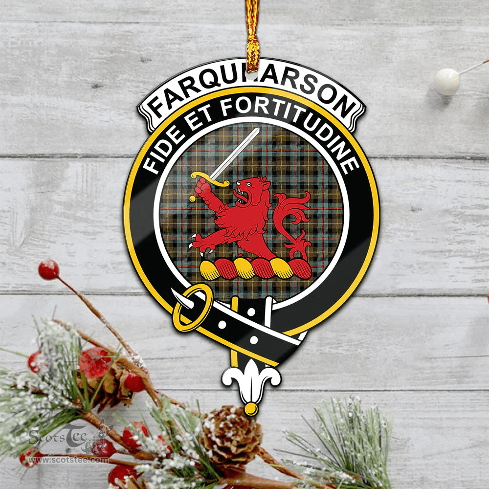Scottish Farquharson Weathered Clan Tartan Mica Ornament Christmas Decoratio - 2-Sided  Scottish Plaid Tartan Plaid