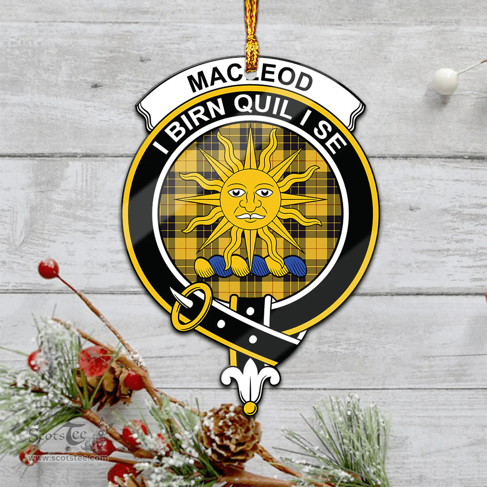 Scottish Macleod Of Lewis Ancient Clan Tartan Mica Ornament Christmas Decoratio - 2-Sided  Scottish Plaid Tartan Plaid