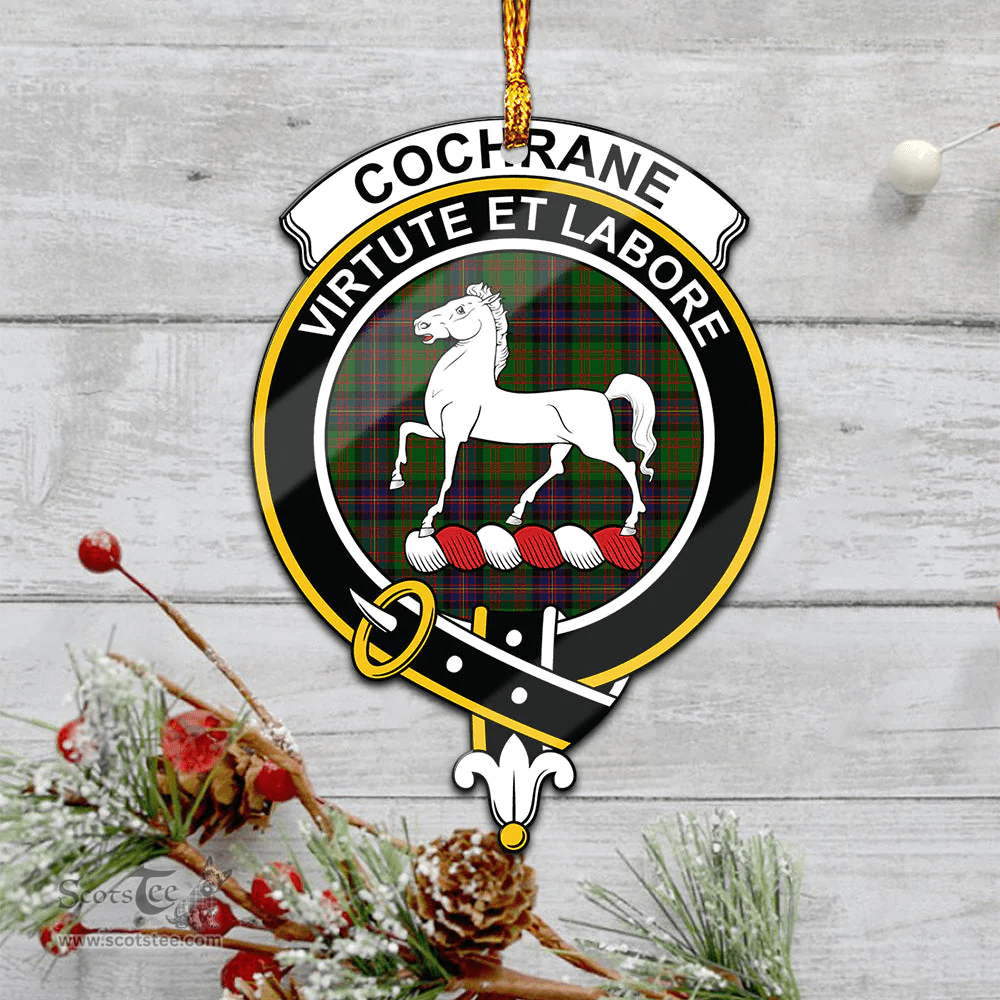 Scottish Cochrane Clan Tartan Mica Ornament Christmas Decoratio - 2-Sided  Scottish Plaid Tartan Plaid