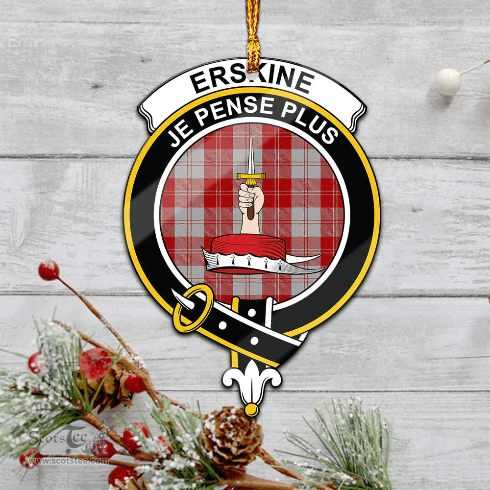 Scottish Erskine Red Clan Tartan Mica Ornament Christmas Decoratio - 2-Sided  Scottish Plaid Tartan Plaid