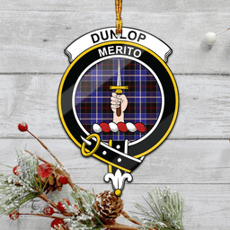 Scottish Dunlop Modern Clan Tartan Mica Ornament Christmas Decoratio - 2-Sided  Scottish Plaid Tartan Plaid
