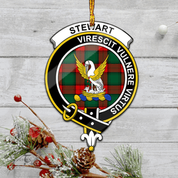 Scottish Stewart Atholl Modern Clan Tartan Mica Ornament Christmas Decoratio - 2-Sided  Scottish Plaid Tartan Plaid