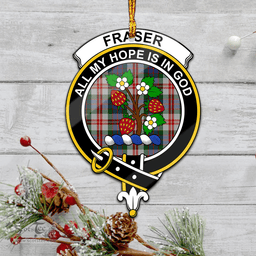 Scottish Fraser Red Dress Clan Tartan Mica Ornament Christmas Decoratio - 2-Sided  Scottish Plaid Tartan Plaid