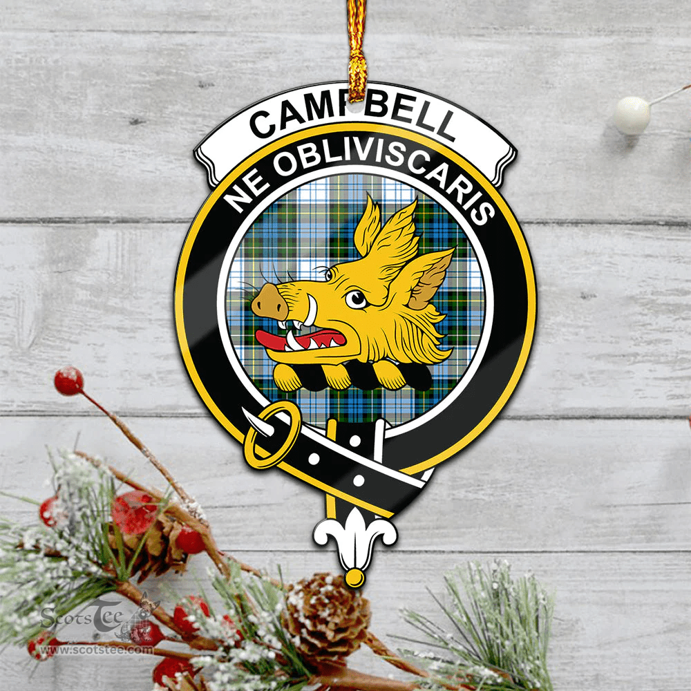 Scottish Campbell Dress Clan Tartan Mica Ornament Christmas Decoratio - 2-Sided  Scottish Plaid Tartan Plaid