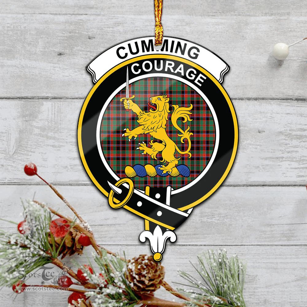 Scottish Cumming Hunting Ancient Clan Tartan Mica Ornament Christmas Decoratio - 2-Sided  Scottish Plaid Tartan Plaid