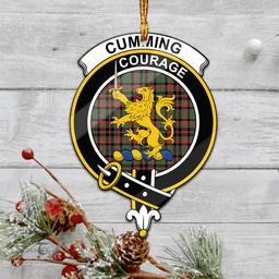 Scottish Cumming Hunting Ancient Clan Tartan Mica Ornament Christmas Decoratio - 2-Sided  Scottish Plaid Tartan Plaid