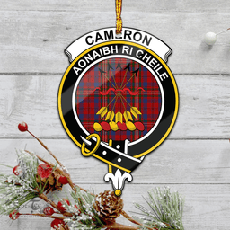 Scottish Cameron Of Locheil Clan Tartan Mica Ornament Christmas Decoratio - 2-Sided  Scottish Plaid Tartan Plaid