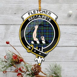 Scottish Fletcher Ancient Clan Tartan Mica Ornament Christmas Decoratio - 2-Sided  Scottish Plaid Tartan Plaid