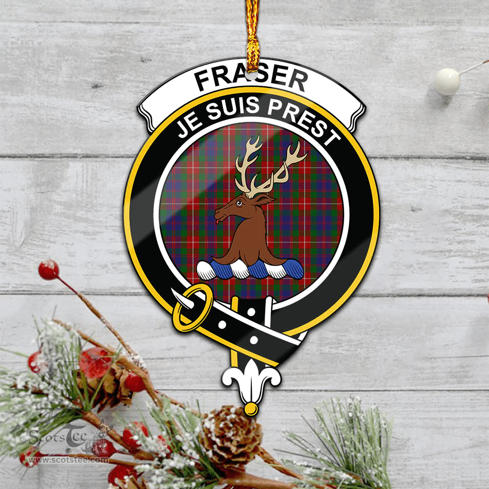 Scottish Fraser Of Lovat Clan Tartan Mica Ornament Christmas Decoratio - 2-Sided  Scottish Plaid Tartan Plaid