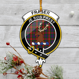 Scottish Fraser Of Lovat Clan Tartan Mica Ornament Christmas Decoratio - 2-Sided  Scottish Plaid Tartan Plaid