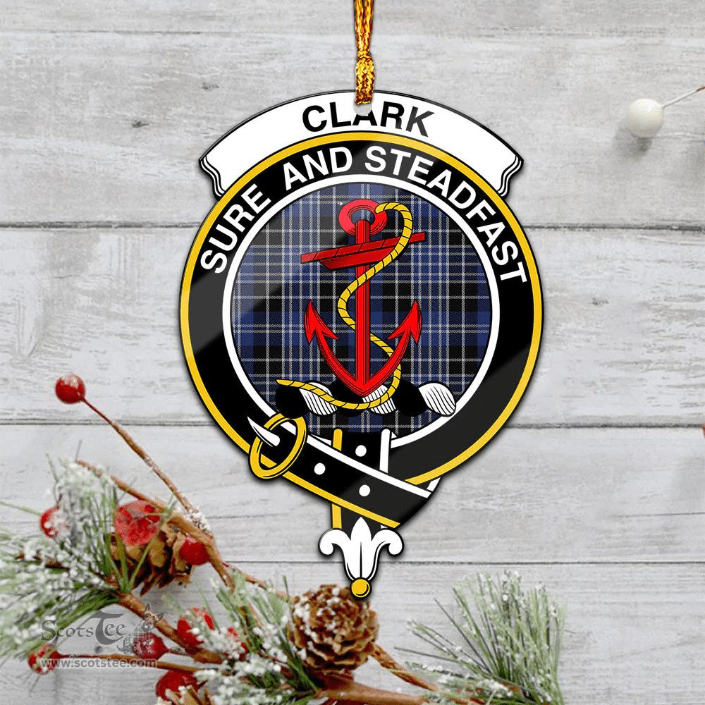 Scottish Clark Clan Tartan Mica Ornament Christmas Decoratio - 2-Sided  Scottish Plaid Tartan Plaid