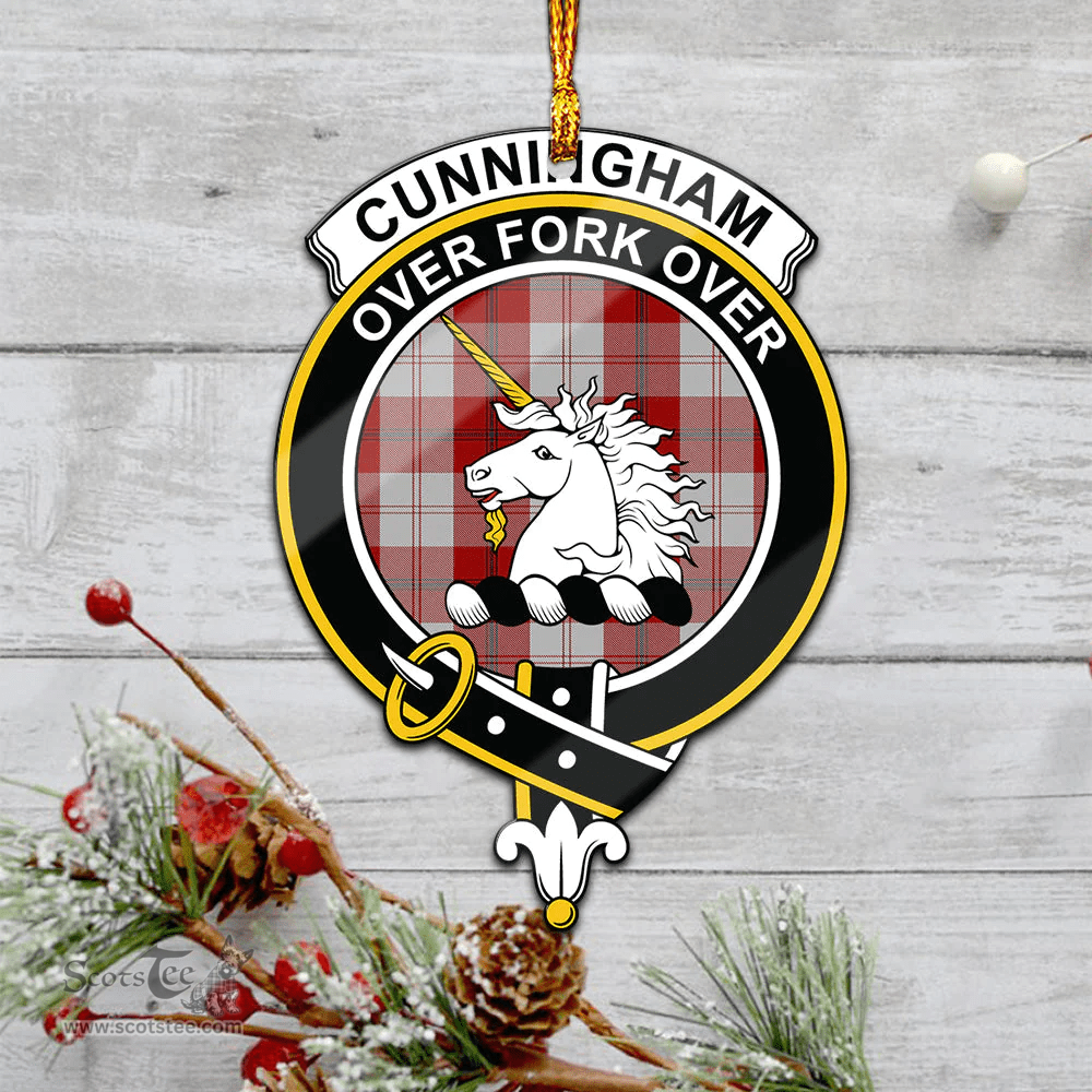 Scottish Cunningham Dress Clan Tartan Mica Ornament Christmas Decoratio - 2-Sided  Scottish Plaid Tartan Plaid
