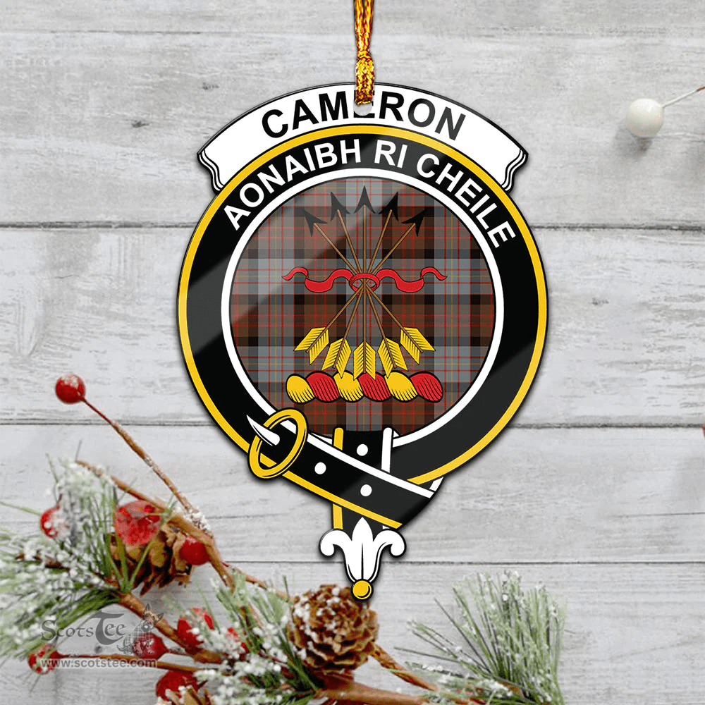Scottish Cameron Of Erracht Weathered Clan Tartan Mica Ornament Christmas Decoratio - 2-Sided  Scottish Plaid Tartan Plaid
