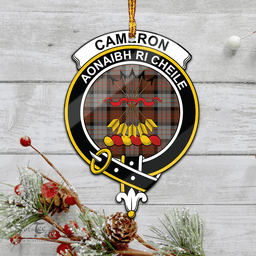 Scottish Cameron Of Erracht Weathered Clan Tartan Mica Ornament Christmas Decoratio - 2-Sided  Scottish Plaid Tartan Plaid