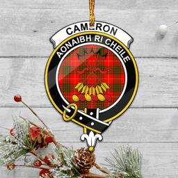 Scottish Cameron Modern Clan Tartan Mica Ornament Christmas Decoratio - 2-Sided  Scottish Plaid Tartan Plaid