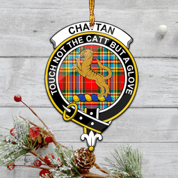 Scottish Chattan Clan Tartan Mica Ornament Christmas Decoratio - 2-Sided  Scottish Plaid Tartan Plaid