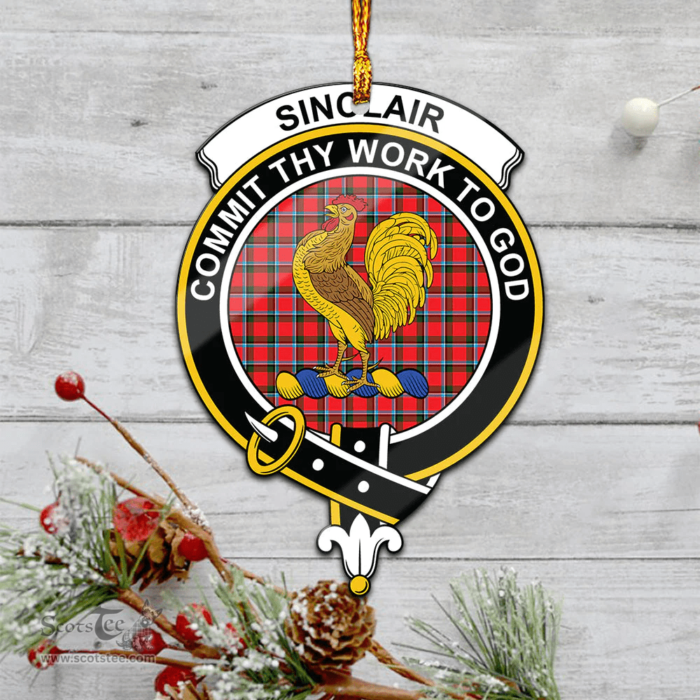 Scottish Sinclair Modern Clan Tartan Mica Ornament Christmas Decoratio - 2-Sided  Scottish Plaid Tartan Plaid