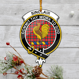 Scottish Sinclair Modern Clan Tartan Mica Ornament Christmas Decoratio - 2-Sided  Scottish Plaid Tartan Plaid