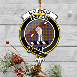 Scottish Balfour Modern Clan Tartan Mica Ornament Christmas Decoratio - 2-Sided  Scottish Plaid Tartan Plaid