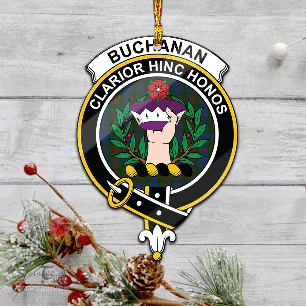 Scottish Buchanan Hunting Clan Tartan Mica Ornament Christmas Decoratio - 2-Sided  Scottish Plaid Tartan Plaid