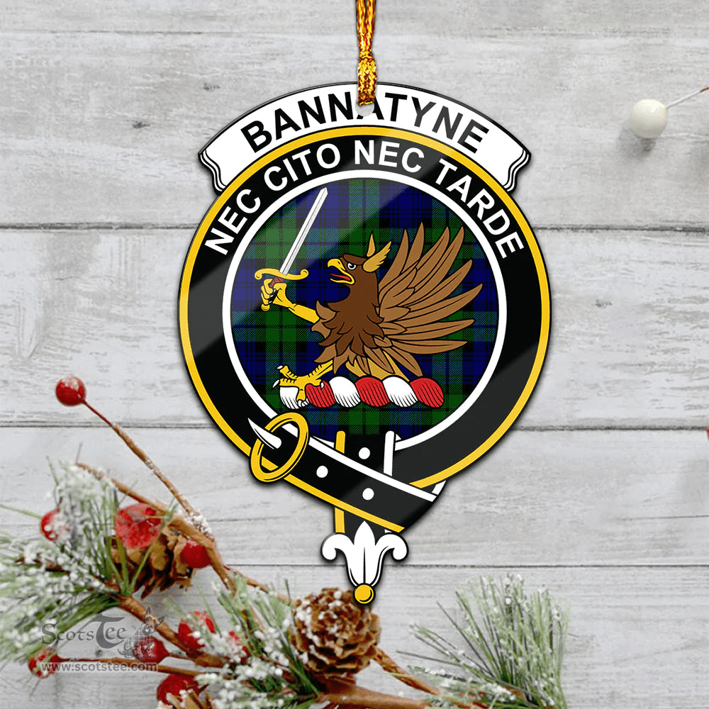 Scottish Bannatyne Clan Tartan Mica Ornament Christmas Decoratio - 2-Sided  Scottish Plaid Tartan Plaid