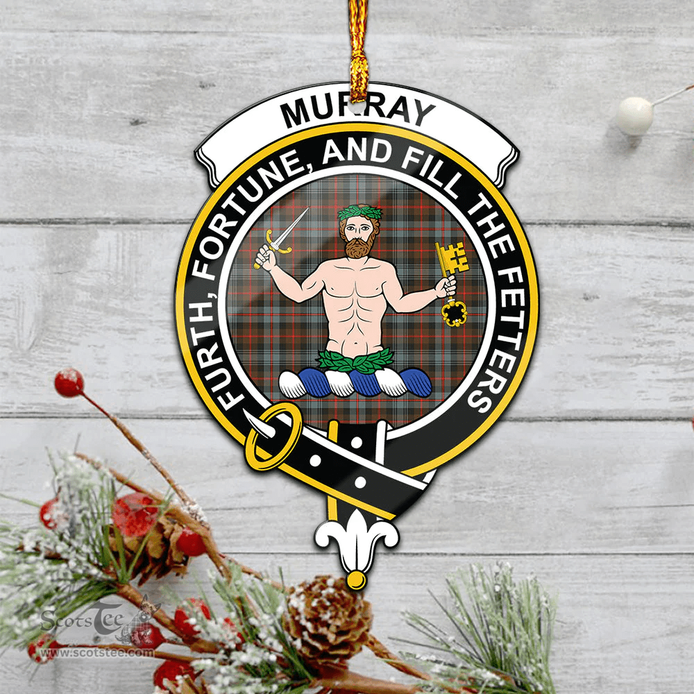 Scottish Murray Of Atholl Weathered Clan Tartan Mica Ornament Christmas Decoratio - 2-Sided  Scottish Plaid Tartan Plaid