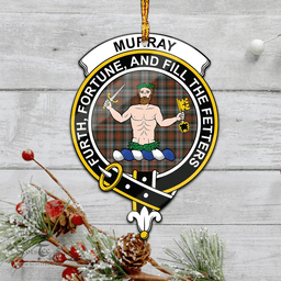 Scottish Murray Of Atholl Weathered Clan Tartan Mica Ornament Christmas Decoratio - 2-Sided  Scottish Plaid Tartan Plaid