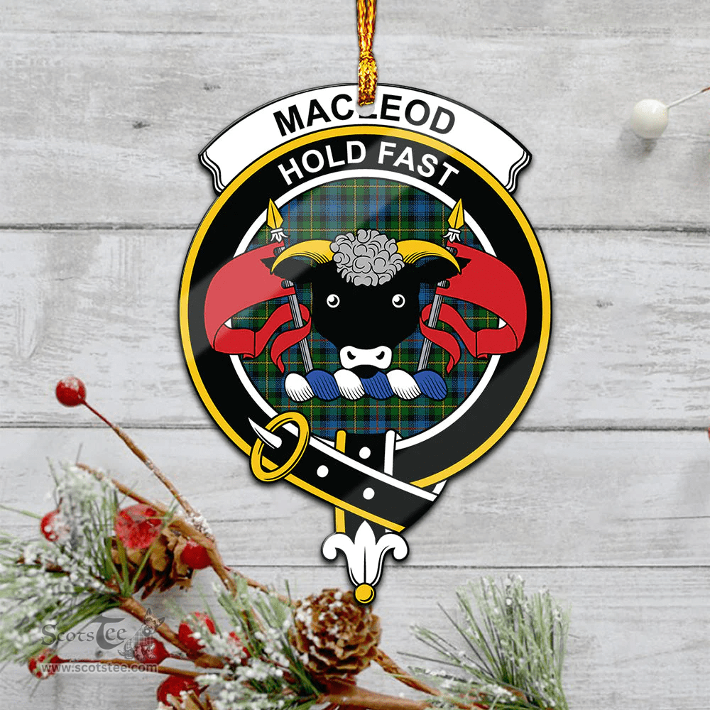 Scottish Macleod Of Skye Clan Tartan Mica Ornament Christmas Decoratio - 2-Sided  Scottish Plaid Tartan Plaid