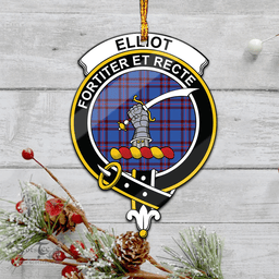 Scottish Elliot Modern Clan Tartan Mica Ornament Christmas Decoratio - 2-Sided  Scottish Plaid Tartan Plaid