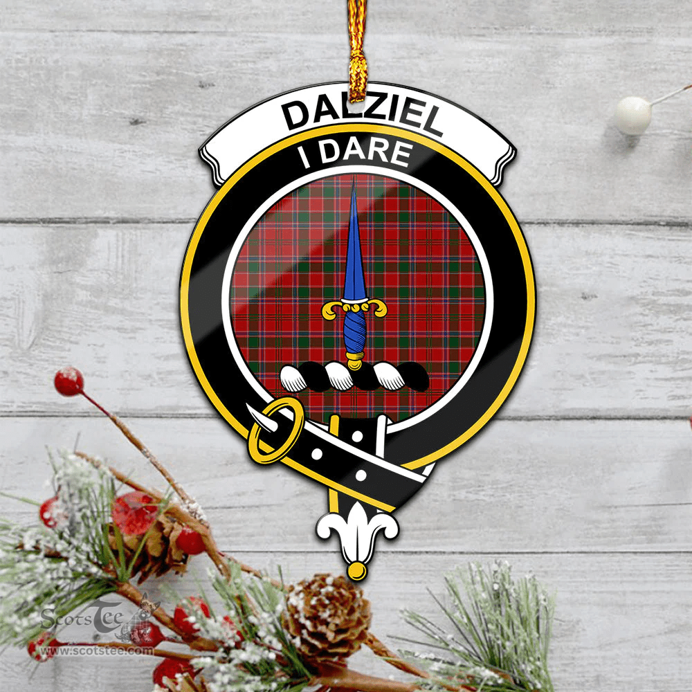 Scottish Dalziel Clan Tartan Mica Ornament Christmas Decoratio - 2-Sided  Scottish Plaid Tartan Plaid
