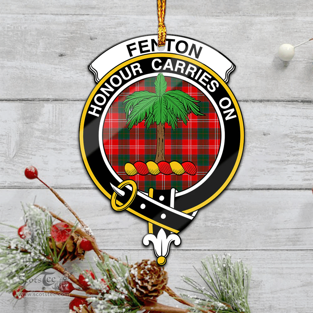Scottish Fenton Clan Tartan Mica Ornament Christmas Decoratio - 2-Sided  Scottish Plaid Tartan Plaid