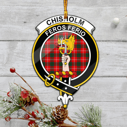 Scottish Chisholm Modern Clan Tartan Mica Ornament Christmas Decoratio - 2-Sided  Scottish Plaid Tartan Plaid