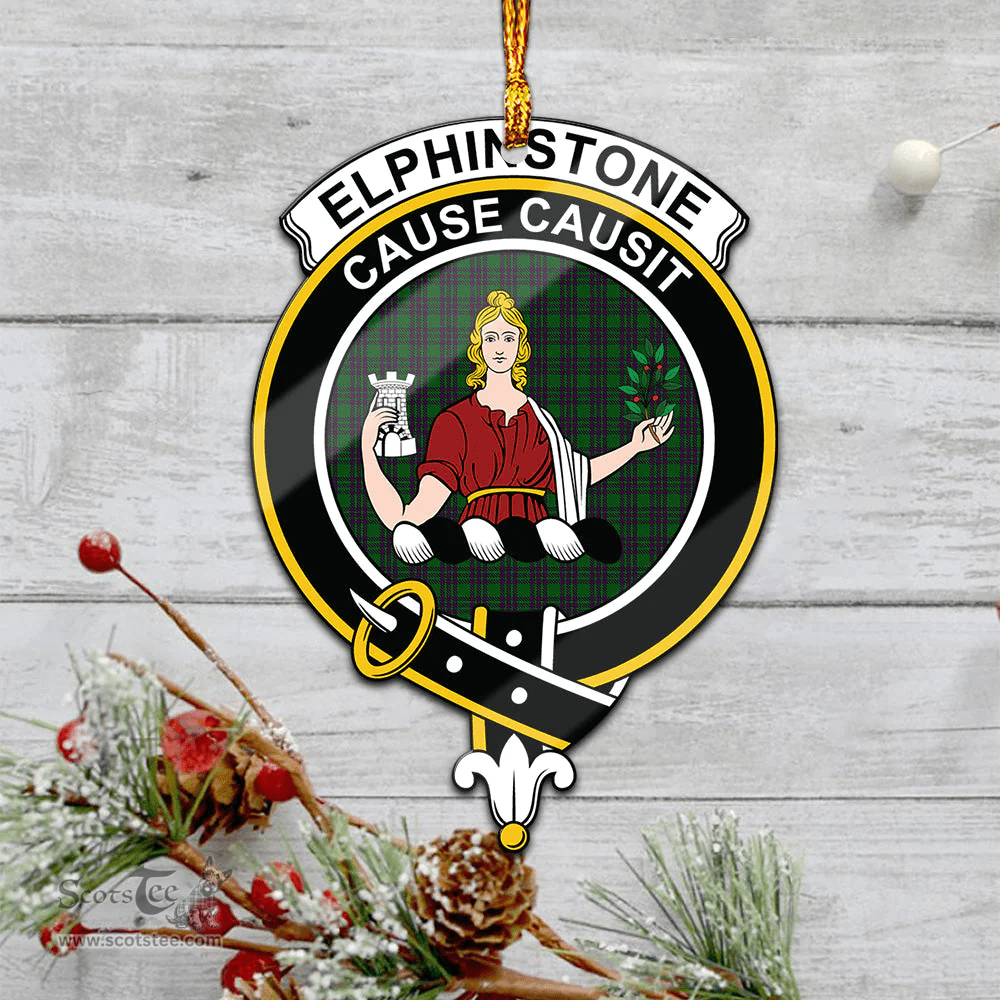 Scottish Elphinstone Clan Tartan Mica Ornament Christmas Decoratio - 2-Sided  Scottish Plaid Tartan Plaid