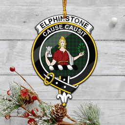 Scottish Elphinstone Clan Tartan Mica Ornament Christmas Decoratio - 2-Sided  Scottish Plaid Tartan Plaid