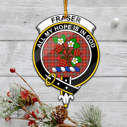 Scottish Fraser Weathered Clan Tartan Mica Ornament Christmas Decoratio - 2-Sided  Scottish Plaid Tartan Plaid