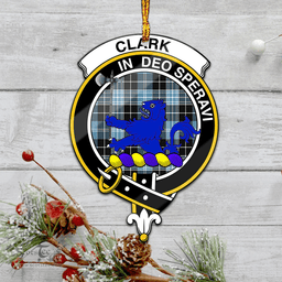 Scottish Clark Lion Ancient Clan Tartan Mica Ornament Christmas Decoratio - 2-Sided  Scottish Plaid Tartan Plaid